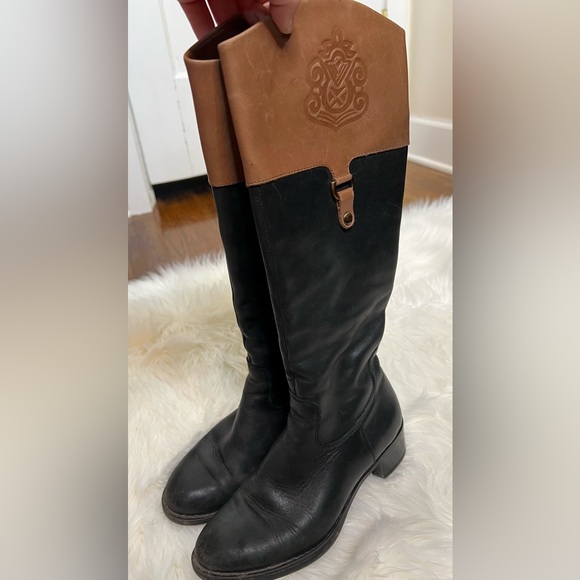 Franco Sarto riding boots Leather Comfort Zip Up Good condition Size US 5.5 M - Picture 10 of 13